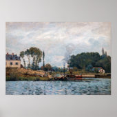 Alfred Sisley - Boats bij de sluis van Bougival Poster (Voorkant)
