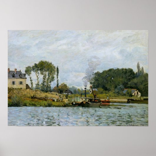 Alfred Sisley | Boten aan het slot te Bougival Poster (Voorkant)