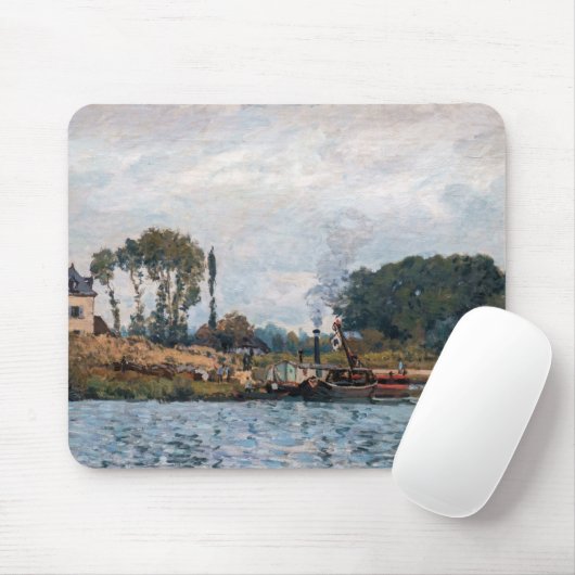 Alfred Sisley - Botens aan de sluis bij Bougival Muismat (Met muis)