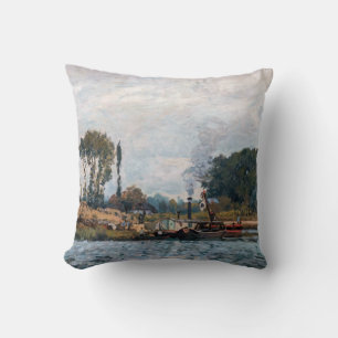 Alfred Sisley - Botens bij de sluis bij Bougival Kussen