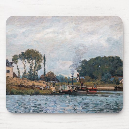 Alfred Sisley - Botens bij de sluis in Bougival Muismat (Voorkant)