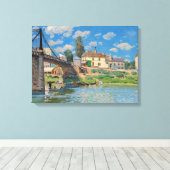 Alfred Sisley - Brug bij Villeneuve-la-Garenne Canvas Afdruk (Insitu (Houten vloer))