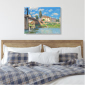 Alfred Sisley - Brug bij Villeneuve-la-Garenne Canvas Afdruk (Insitu (Slaapkamer))