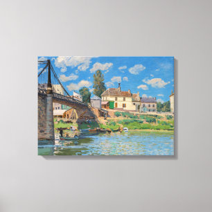 Alfred Sisley - Brug bij Villeneuve-la-Garenne Canvas Afdruk