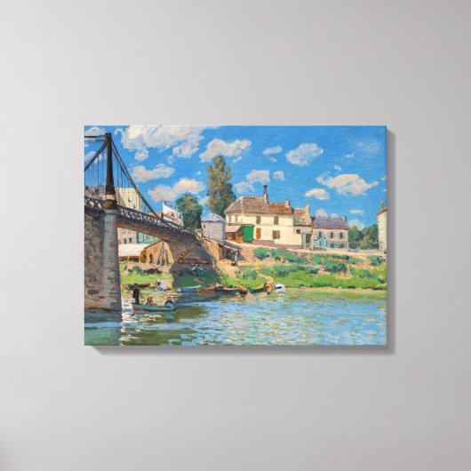 Alfred Sisley - Brug bij Villeneuve-la-Garenne Canvas Afdruk (Voorkant)