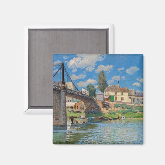 Alfred Sisley - Brug bij Villeneuve-la-Garenne Magneet (Voorkant / Achterkant)