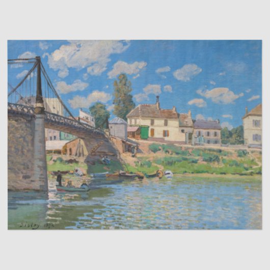 Alfred Sisley - Brug bij Villeneuve-la-Garenne Tissuepapier (Voorkant)