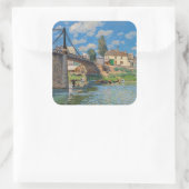 Alfred Sisley - Brug bij Villeneuve-la-Garenne Vierkante Sticker (Tas)
