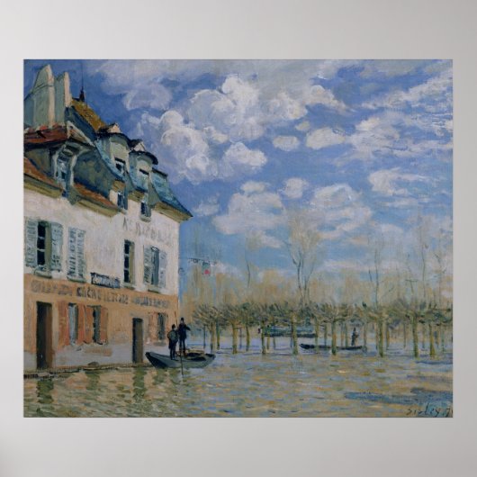 Alfred Sisley | De boot in de overstroming, Port-M Poster (Voorkant)