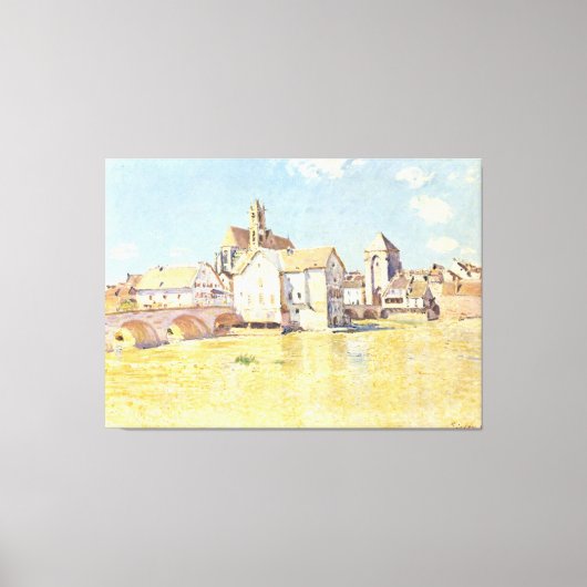 Alfred Sisley De brug in Moret in de ochtend Canvas Afdruk (Voorkant)
