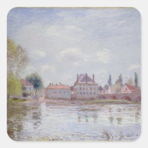 Alfred Sisley   De brug in Moret-sur-Loing Vierkante Sticker