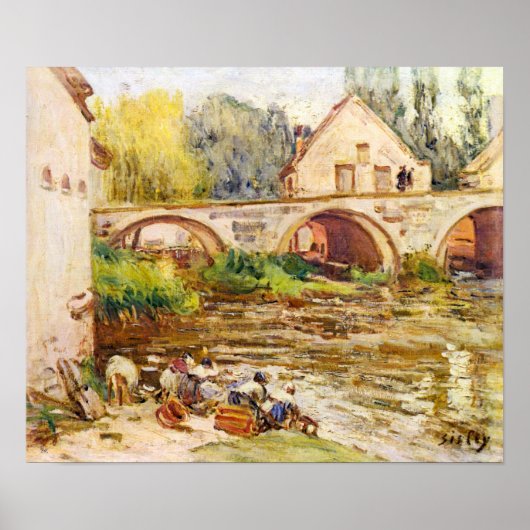 Alfred Sisley - De jurken van Moret Poster (Voorkant)