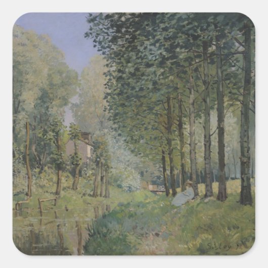 Alfred Sisley | De rest van de stroom Vierkante Sticker (Voorkant)
