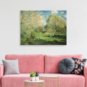 Alfred Sisley | De tuin van de familie Hoschede Canvas Afdruk (Insitu (Woonkamer))