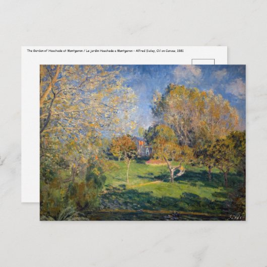 Alfred Sisley - De tuin van Hoschede, Montgeron Briefkaart (Voorkant / Achterkant)