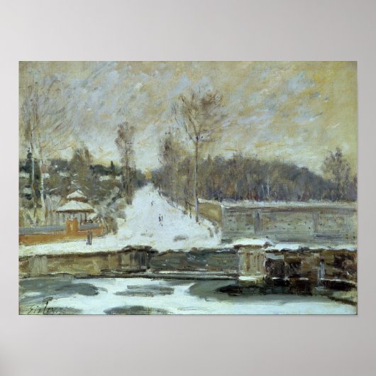 Alfred Sisley | De waterplaats in Marly-le-Roi Poster (Voorkant)