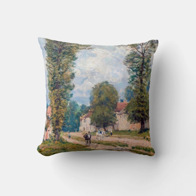 Alfred Sisley - De weg naar Versailles Kussen (Voorkant)