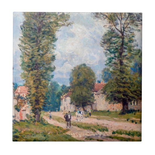 Alfred Sisley - De weg naar Versailles Tegeltje (Voorkant)