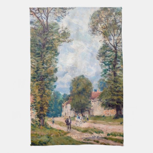 Alfred Sisley - De weg naar Versailles Theedoek (Verticaal)