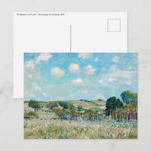 Alfred Sisley - De weide Briefkaart (Voorkant / Achterkant)