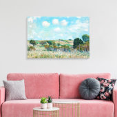 Alfred Sisley - De Weide Canvas Afdruk (Insitu (Woonkamer))