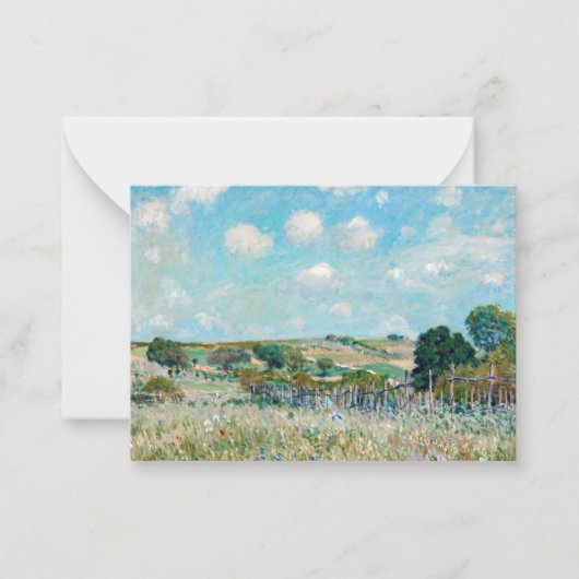 Alfred Sisley - De weide Notitiekaartje (Voorkant)