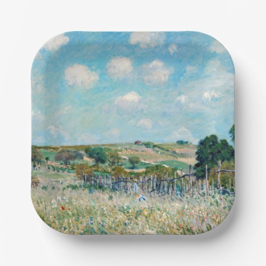 Alfred Sisley - De weide Papieren Bordje (Voorkant)
