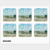 Alfred Sisley - De weide Vierkante Sticker (Vel)
