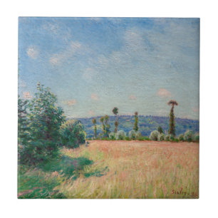 Alfred Sisley - De weiden van Sahurs in de ochtend Tegeltje