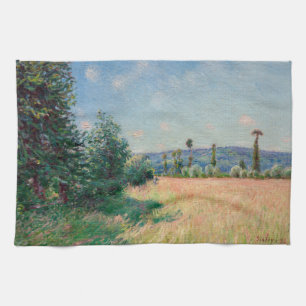 Alfred Sisley - De weiden van Sahurs in de ochtend Theedoek