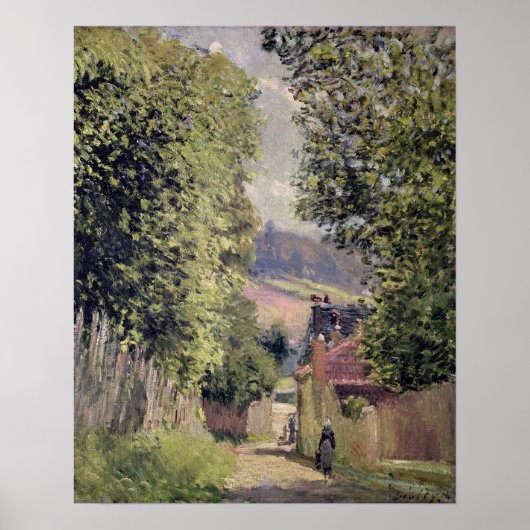 Alfred Sisley | Een weg in Louveciennes Poster (Voorkant)