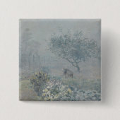 Alfred Sisley - Fog, Voisins Vierkante Button 5,1 Cm (Voorkant)