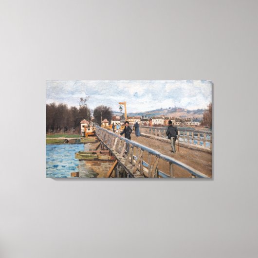 Alfred Sisley - Footbridge in Argenteuil Canvas Afdruk (Voorkant)