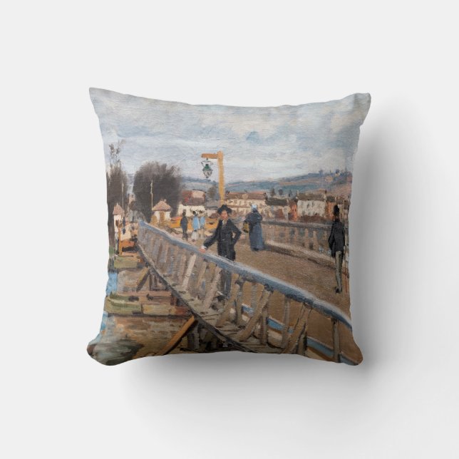 Alfred Sisley - Footbridge in Argenteuil Kussen (Voorkant)