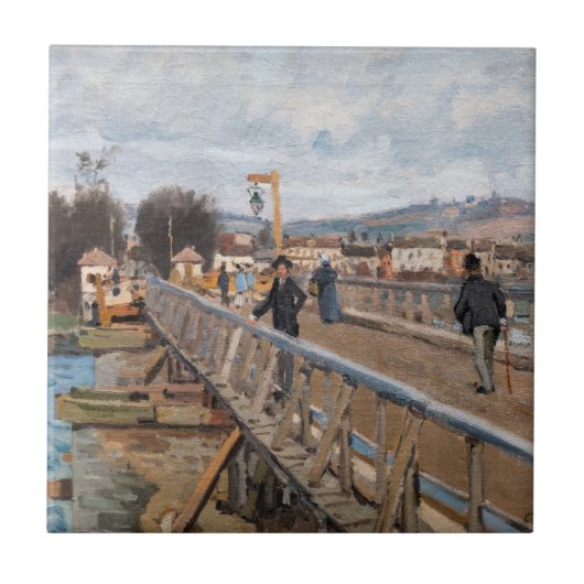 Alfred Sisley - Footbridge in Argenteuil Tegeltje (Voorkant)