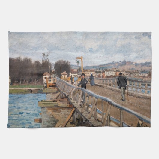 Alfred Sisley - Footbridge in Argenteuil Theedoek (Horizontaal)