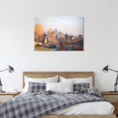 Alfred Sisley - Frosty Morning in Louveciennes Canvas Afdruk (Insitu (Slaapkamer))