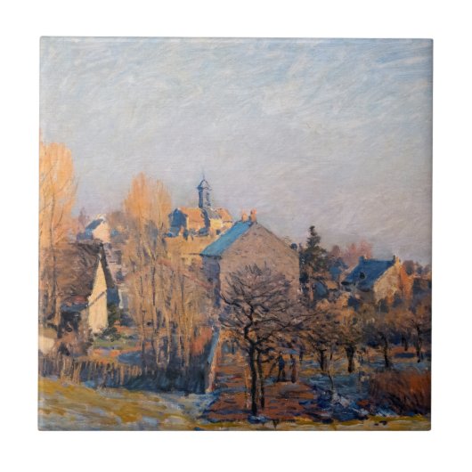 Alfred Sisley - Frosty Morning in Louveciennes Tegeltje (Voorkant)