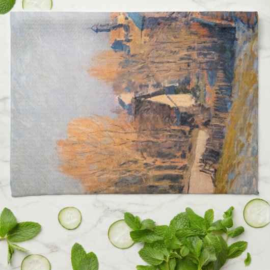 Alfred Sisley - Frosty Morning in Louveciennes Theedoek (Gevouwen)