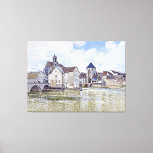 Alfred Sisley Gebouwen en bruggen met water Canvas Afdruk