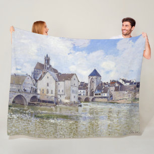 Alfred Sisley Gebouwen en bruggen met water Fleece Deken