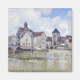 Alfred Sisley Gebouwen en bruggen met water Magneet