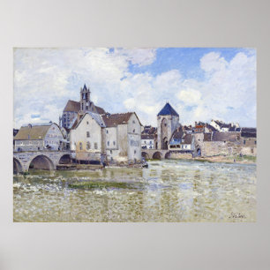 Alfred Sisley Gebouwen en bruggen met water Poster