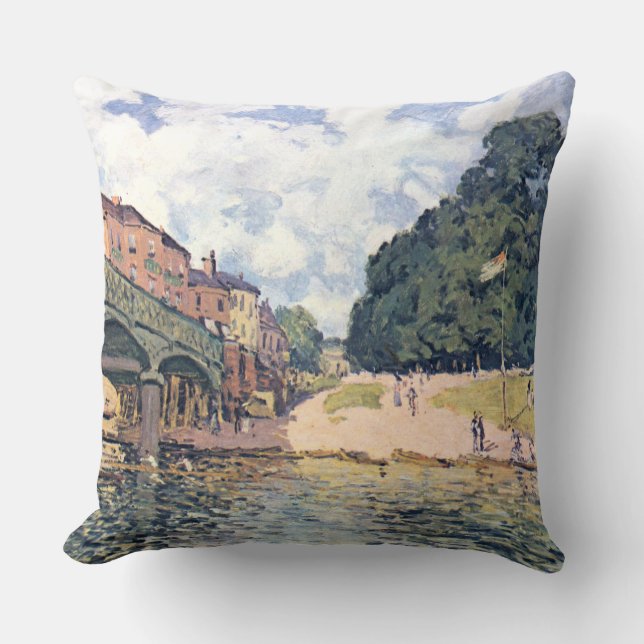 Alfred Sisley Hampton Court Bridge Kussen (Voorkant)