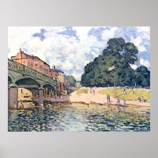 Alfred Sisley Hampton Court Bridge Poster (Voorkant)