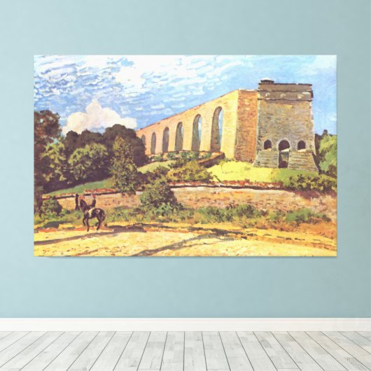 Alfred Sisley Het Aquaduct van Marly Canvas Afdruk (Insitu (Houten vloer))