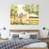 Alfred Sisley Huizen aan de oevers van de Loing Canvas Afdruk (Insitu (Slaapkamer))