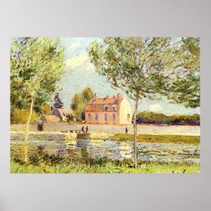 Alfred Sisley Huizen aan de oevers van de Loing Poster
