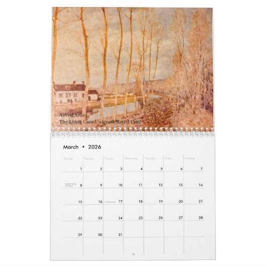 Alfred Sisley Kalender (Mar 2026)