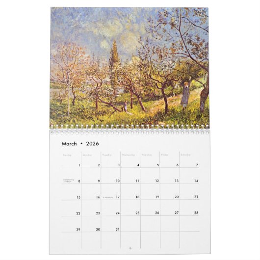 Alfred Sisley Kalender impressionisten (Mar 2026)